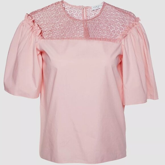 Sandro Pink Crew Neck Short Sleeve Blouse/Top/Shirt Size: XS - Picture 6 of 10